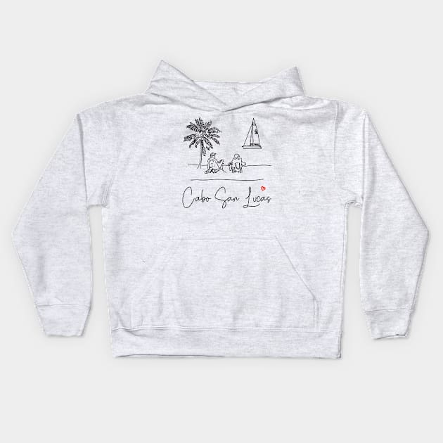 Cabo San Lucas Kids Hoodie by finngifts